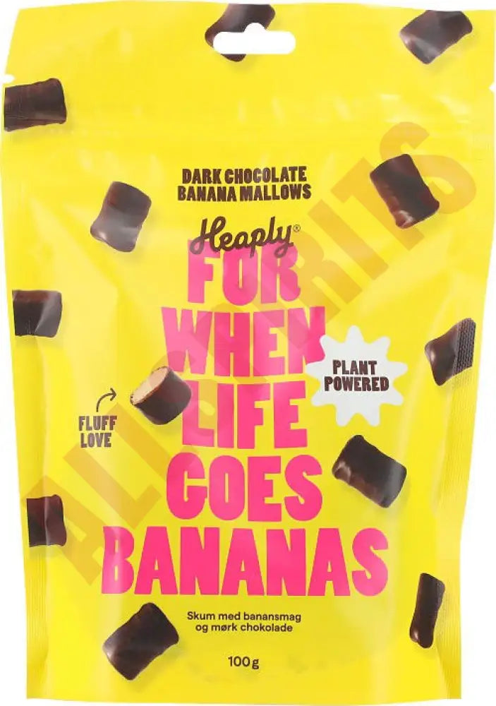 Heaply Vegan Chocolate Coated Banana Marshmallow 100g - AllSpirits