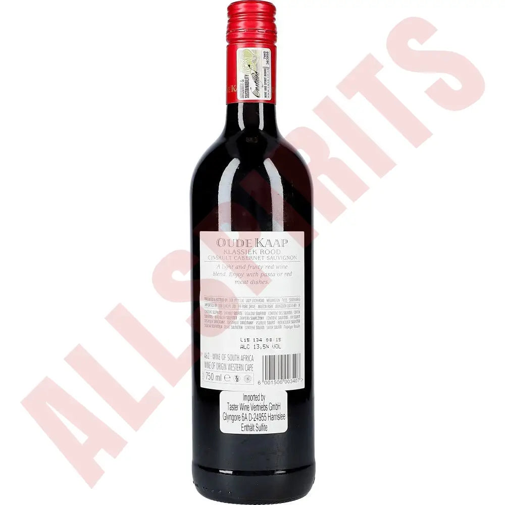 Oude Kaap Klassiek Rood 13,5% 0,75 ltr. - AllSpirits