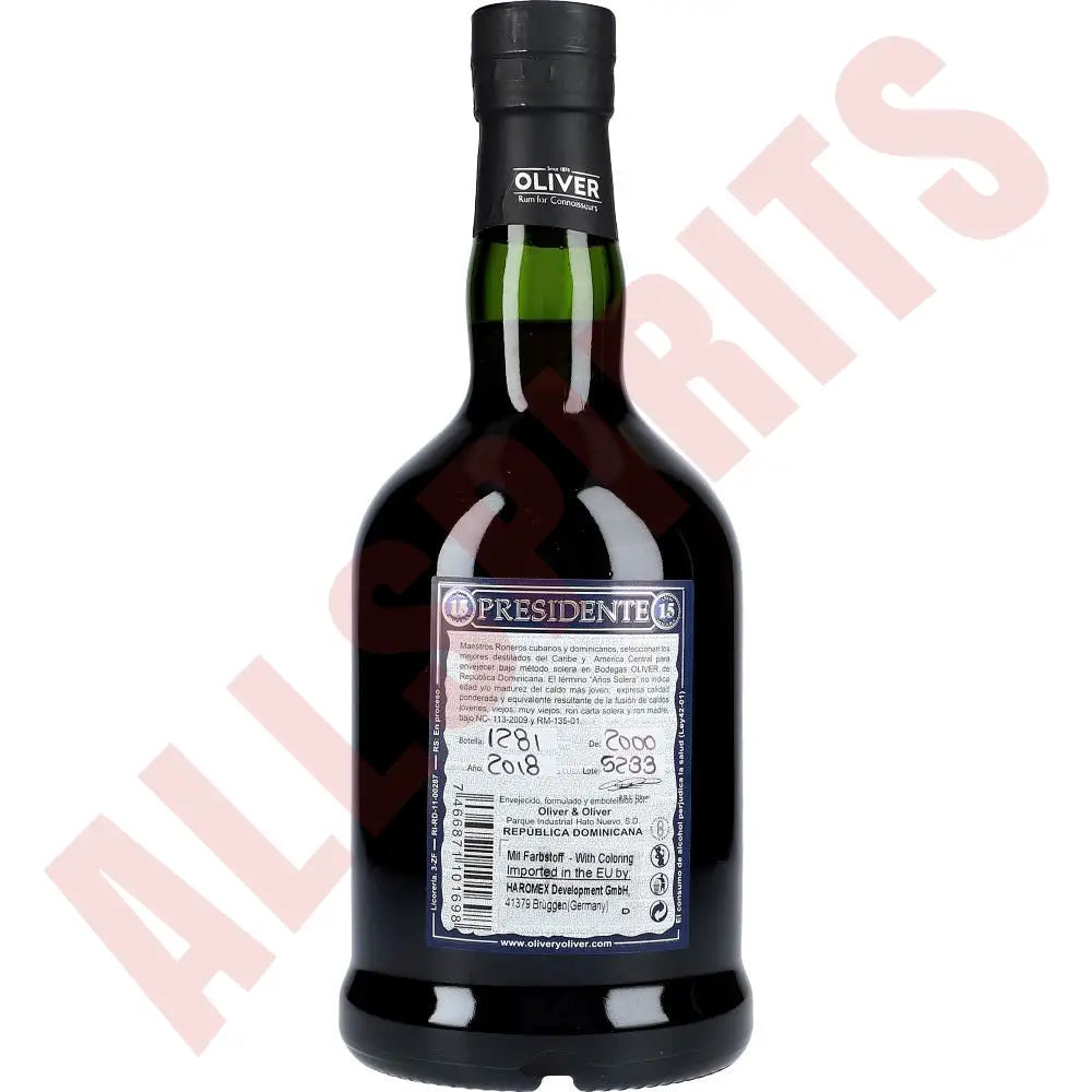 Presidente 15 Years 40% 0,7 ltr. - AllSpirits