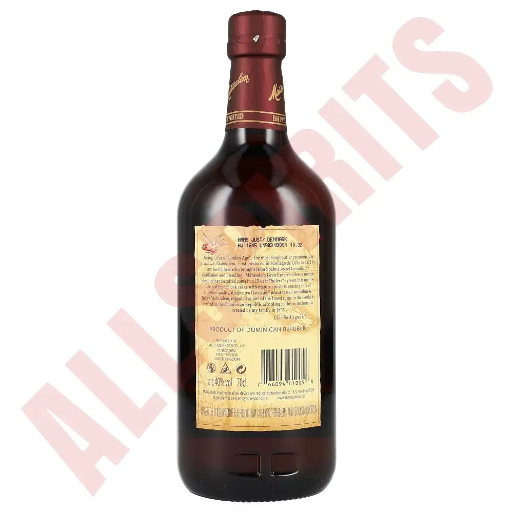 Ron Matusalem Gran Reserva 15 40% 0,7 ltr. - AllSpirits