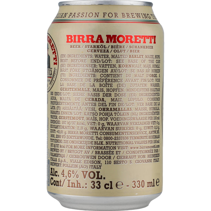 Birra Moretti L´Autentica 4,6 % 24x0,33 ltr. zzgl. DPG Pfand - AllSpirits