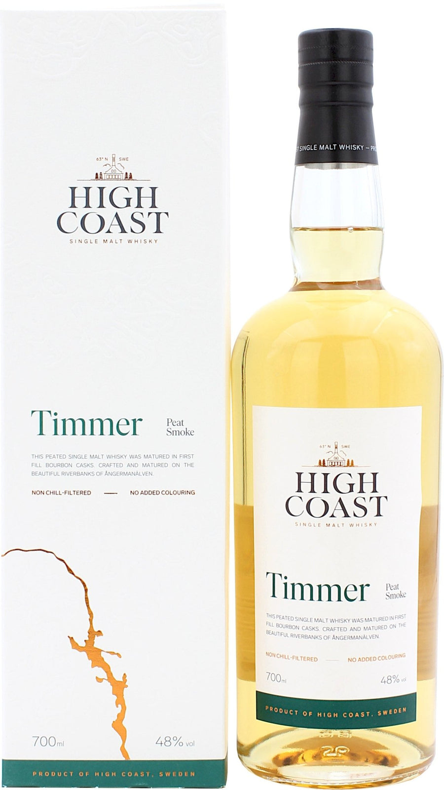 High Coast Box TIMMER Peat Smoke 48% 0,7 ltr. - AllSpirits