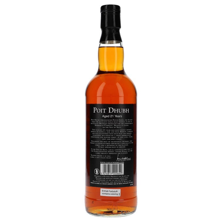 Poit Dhubh 21 Years Malt Whisky 43% 0,7 ltr. - AllSpirits