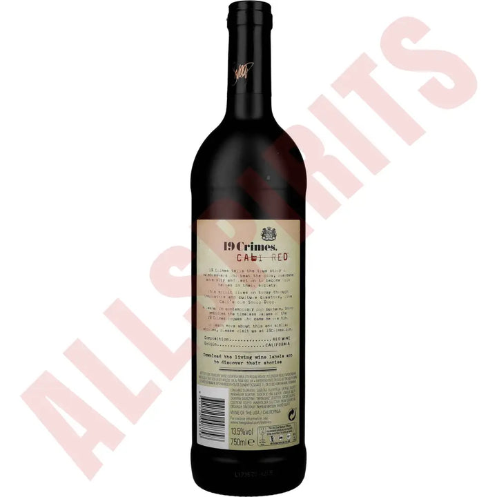 19 Crimes The Cali Red Snoop 13% 0,75 ltr. - AllSpirits