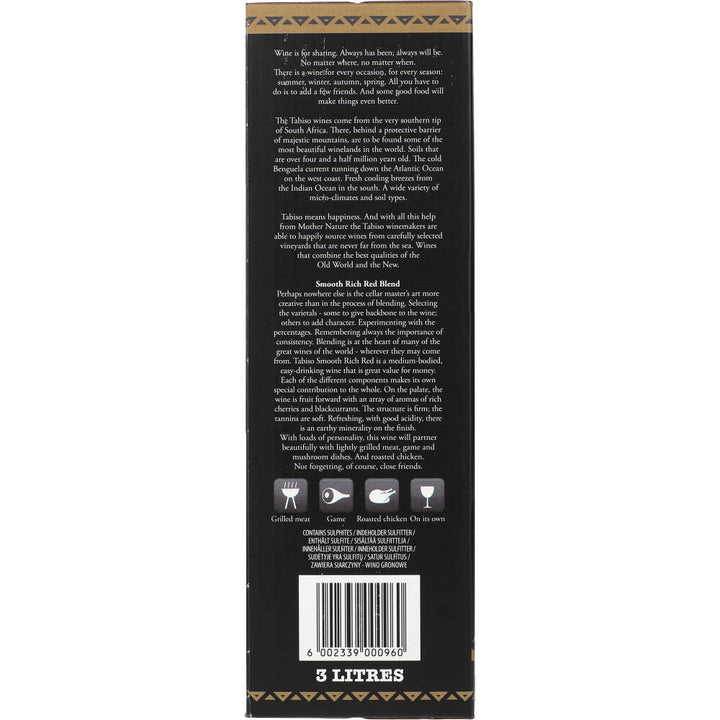Tabiso Smooth Rich Red Blend 15% 3 Liter BiB