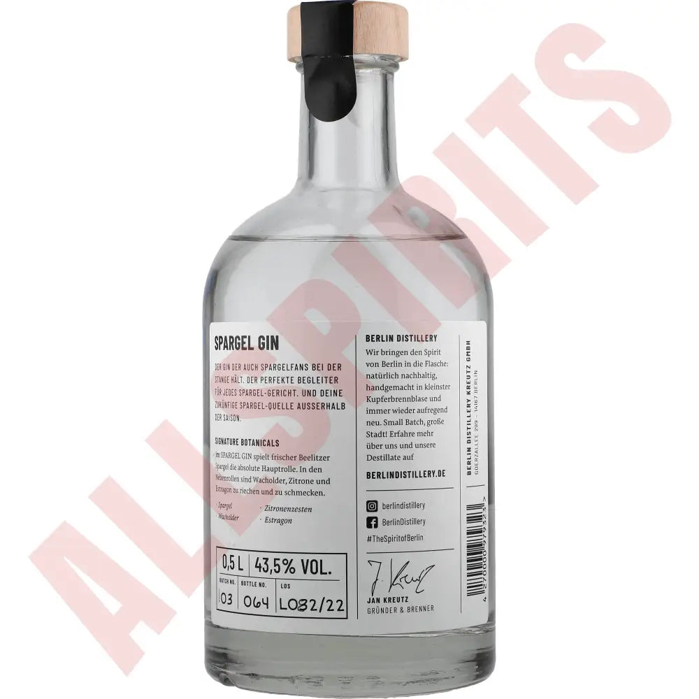 Beelitzer Sparger 43,5% 0,5l - AllSpirits