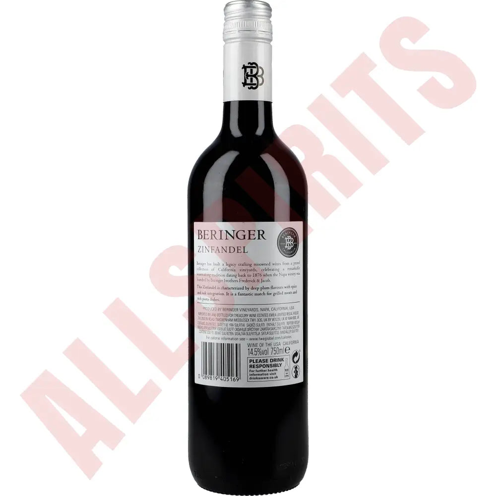 Beringer Zinfandel 14,5% 0,75 ltr. - AllSpirits