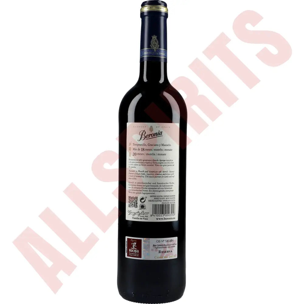 Beronia Rioja Reserva 14% 0,75 ltr - AllSpirits