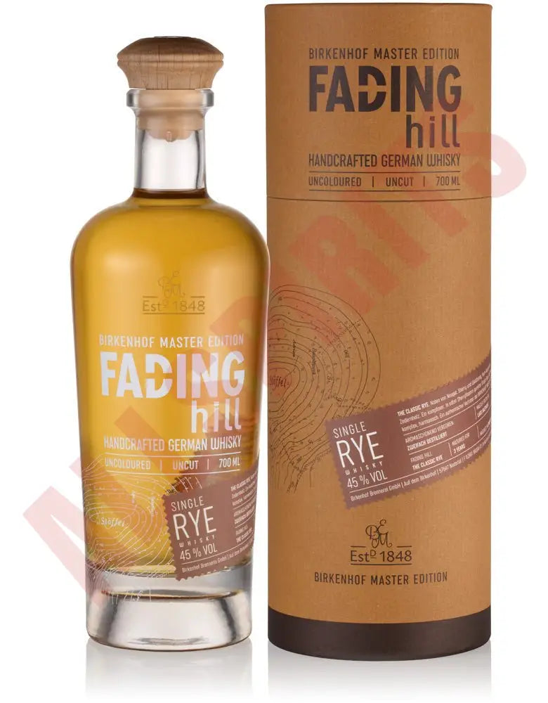 BIRKENHOF Brennerei FADING Hill | Handcrafted German Single Rye Whisky 0,7l Glasflasche in Tube 45% vol. - AllSpirits