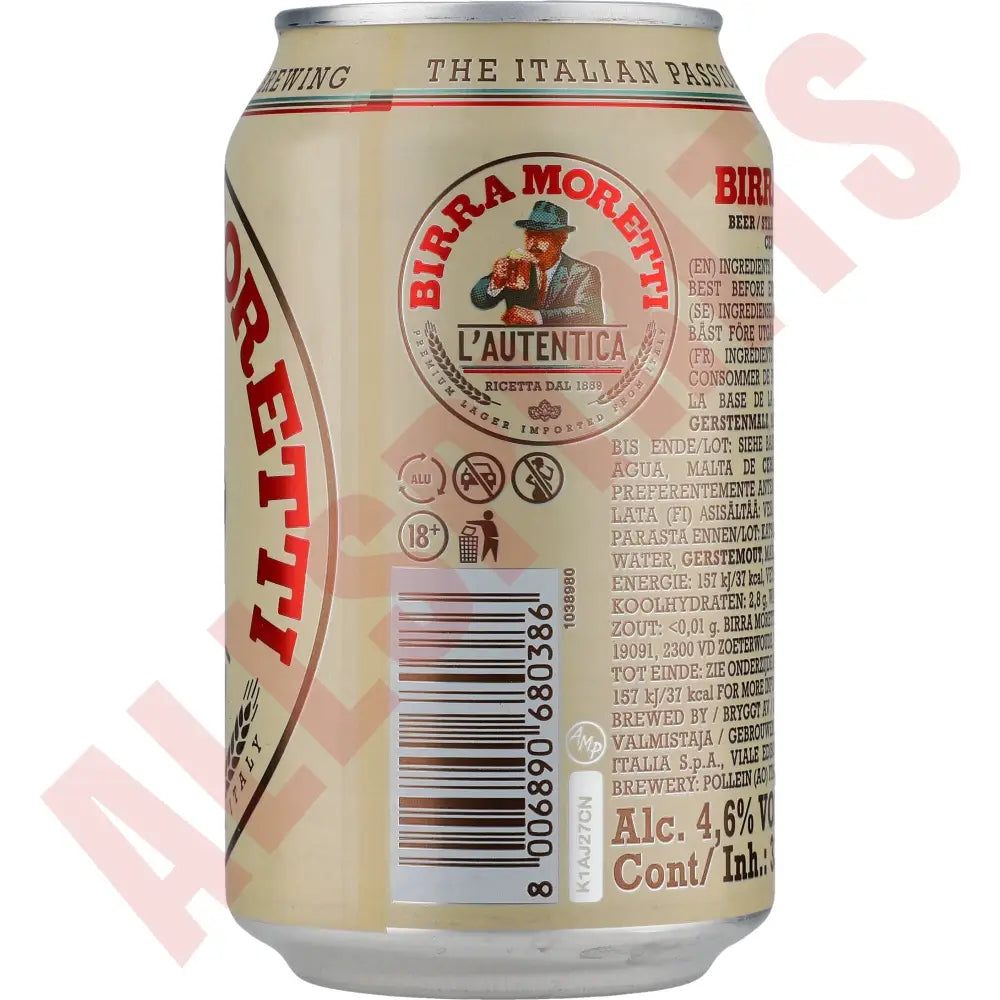 Birra Moretti L´Autentica 4,6 % 24x0,33 ltr. zzgl. DPG Pfand - AllSpirits