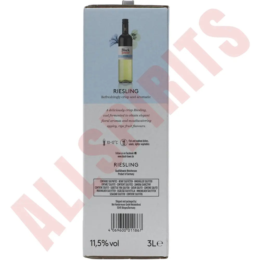 Black Tower Riesling Trocken 12 % 3 ltr. - AllSpirits