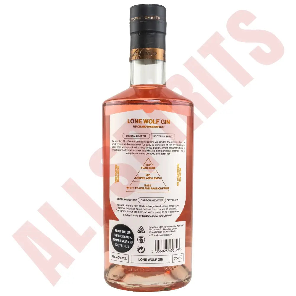 BrewDog LoneWolf White Peach & Passion Fruit Gin 40% 0,7l - AllSpirits