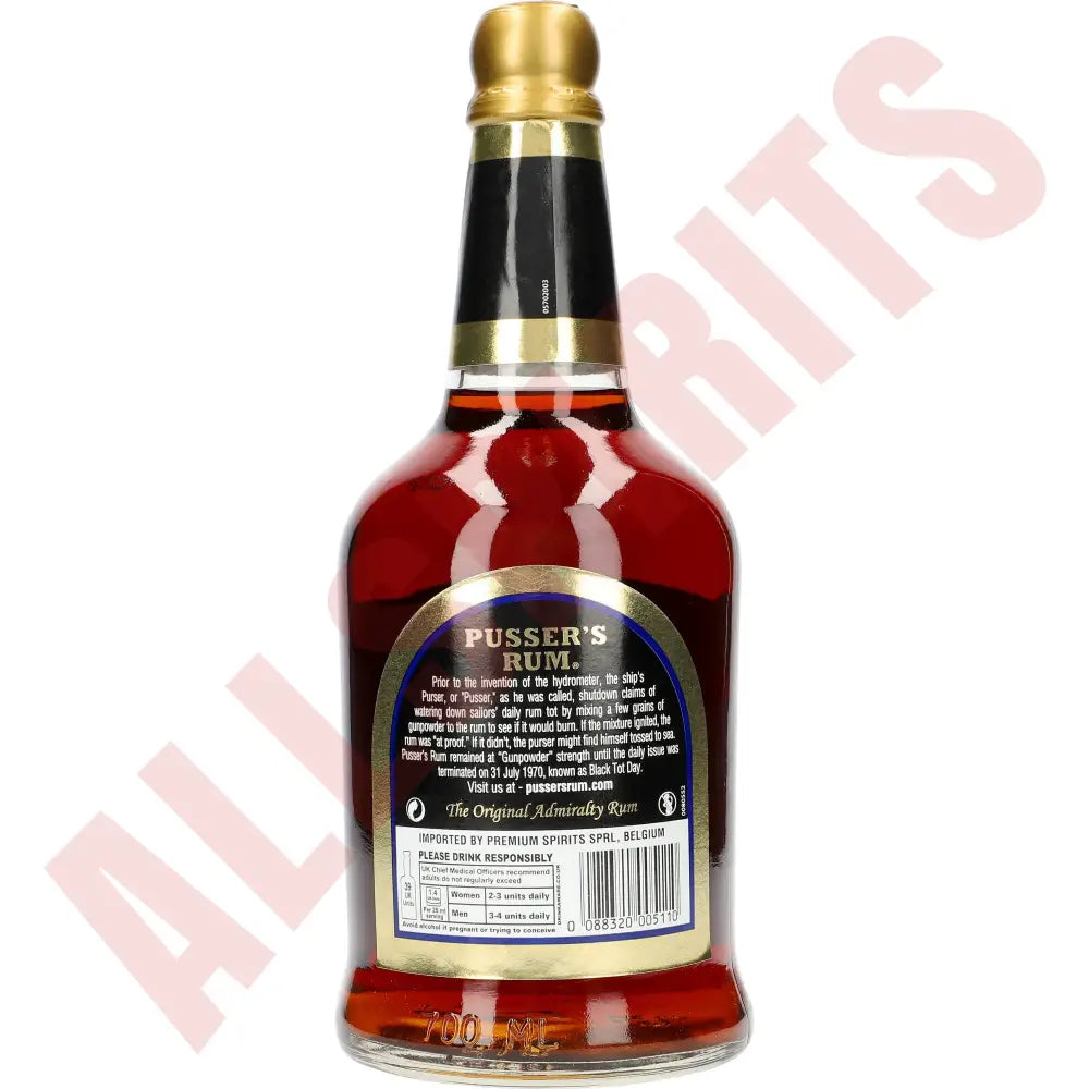 British Navy Pusser´s Rum Gunpowder 54,5% 0,7 ltr. - AllSpirits