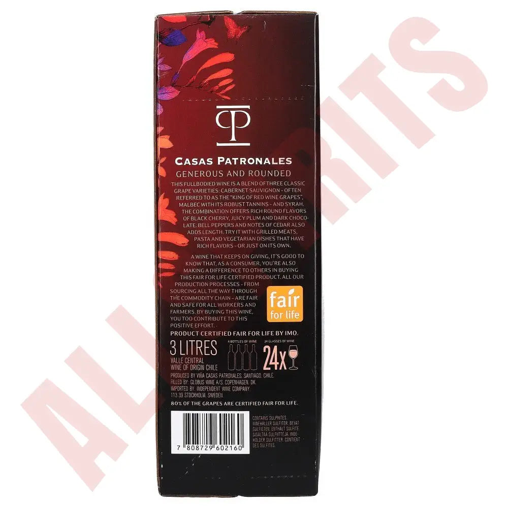 Casas Patronales Cab.Sau/Mal/Syrah 14% 3 ltr. - AllSpirits