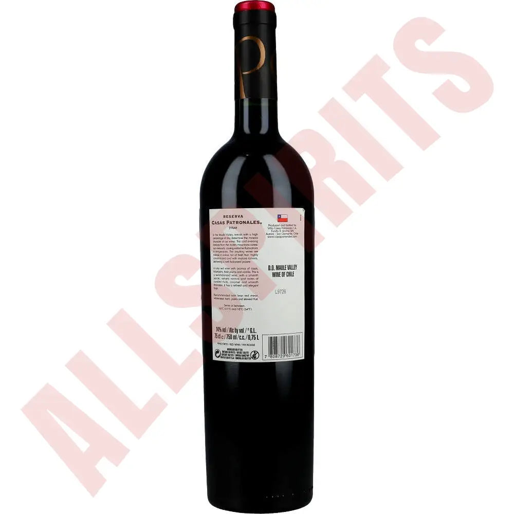 Casas Patronales Reserva Syrah 14% 0,75 ltr. - AllSpirits