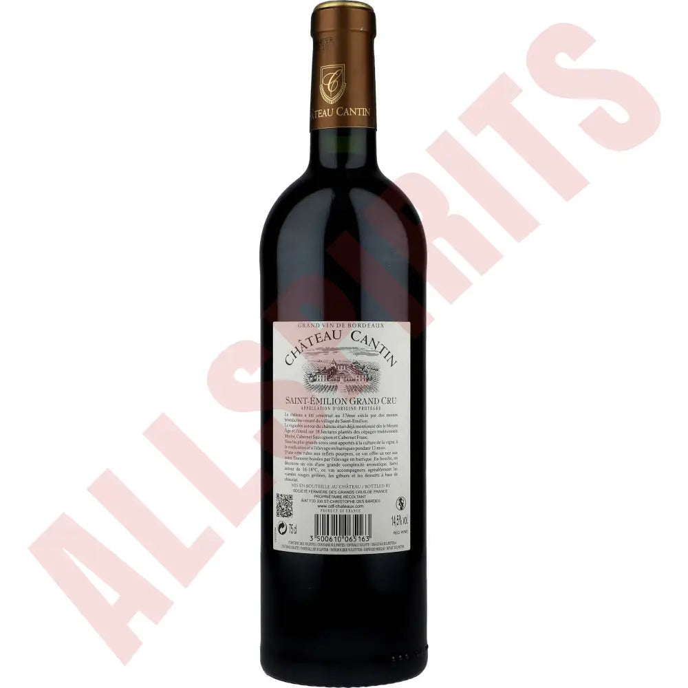 Chateau Cantin Saint Emilion Grand Cru 14,5% 0,75 ltr. - AllSpirits