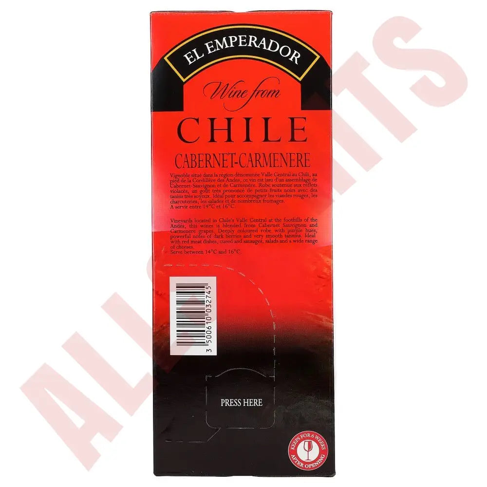 El Emperador Cabernet Carmenere 13% 3 ltr. - AllSpirits