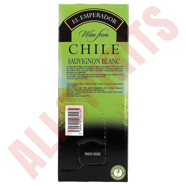 El Emperador Sauvignon Blanc Chile 13% 3 ltr. - AllSpirits