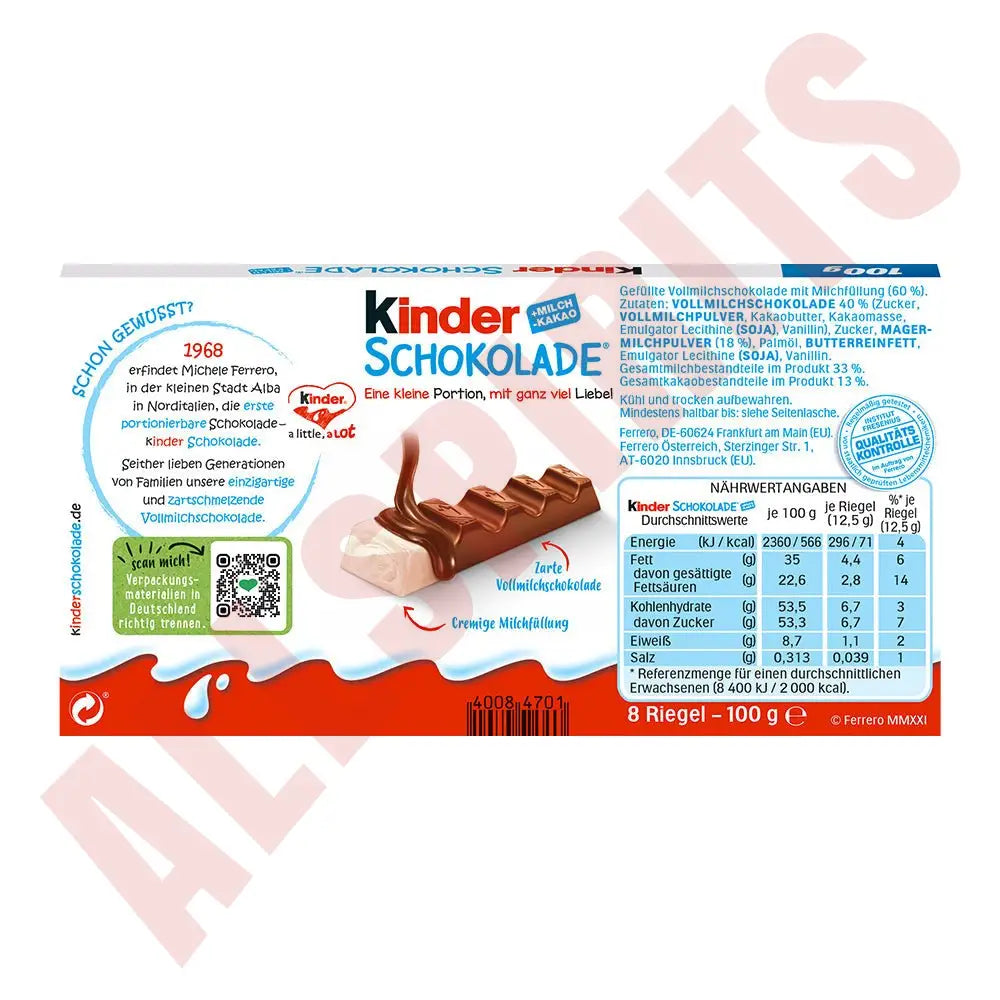 Ferrero Kinder Schokolade 100g - AllSpirits