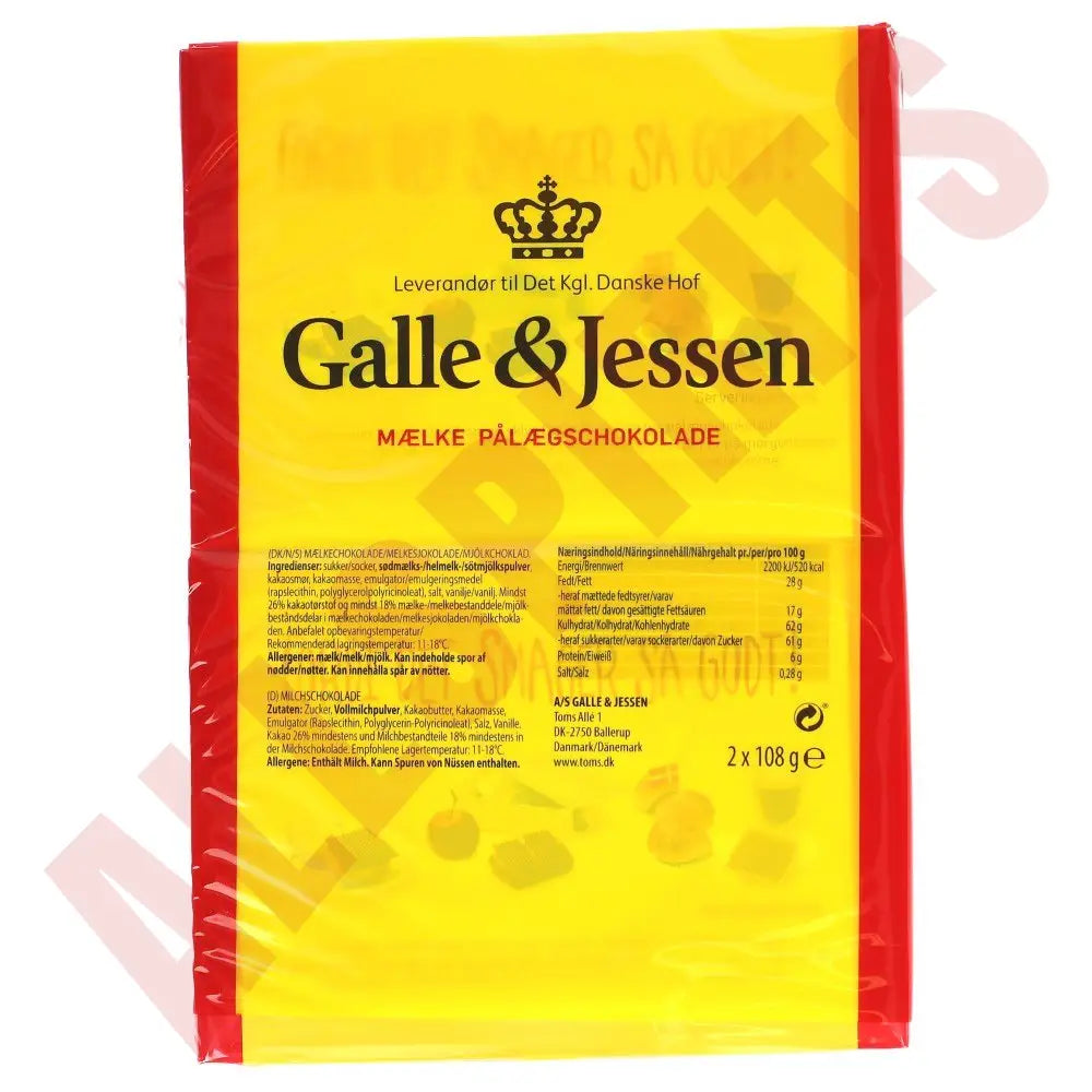 Galle & Jessen Milchschokolade 216g - AllSpirits