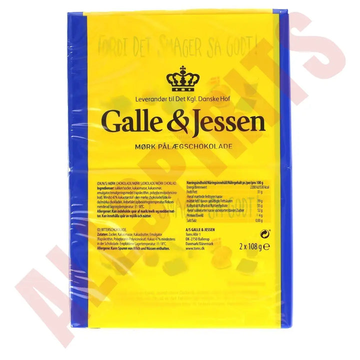 Galle & Jessen schwarze Schokolade 216g - AllSpirits