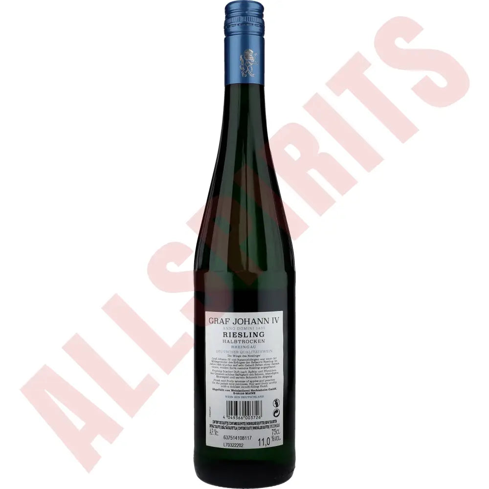 Graf Johann Iv Riesling Halbtrocken 11 % 0 75 Ltr Wein & Sekt