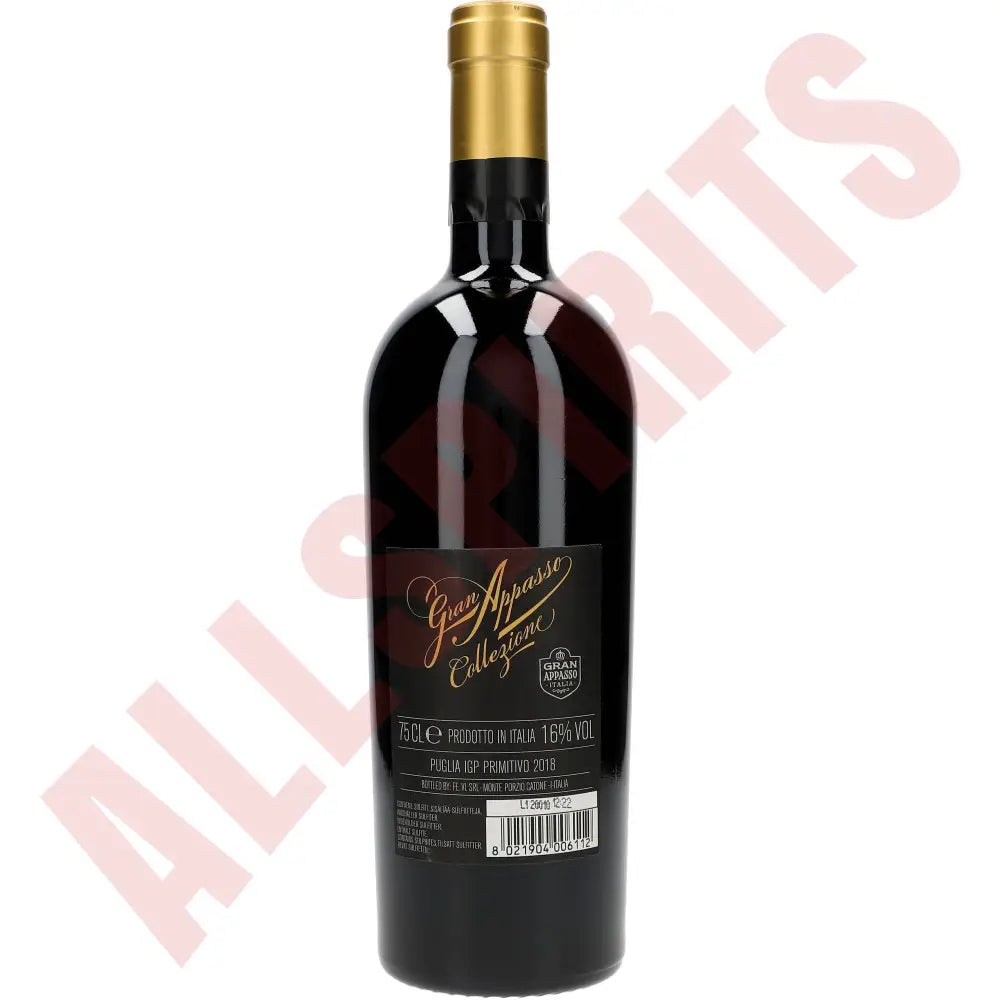 Gran Appasso Collezione Primitivo 16 % 0,75 ltr. - AllSpirits