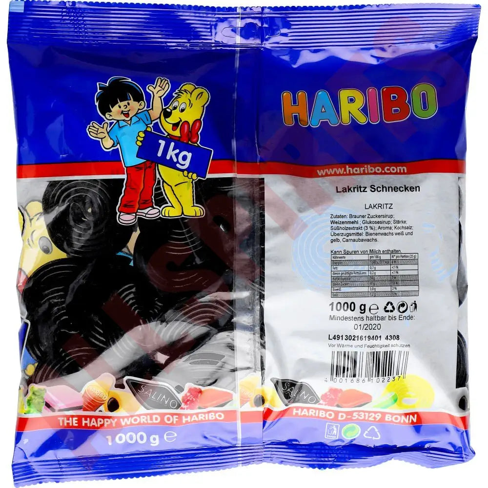 Haribo Lakritz Schnecken 1 kg - AllSpirits