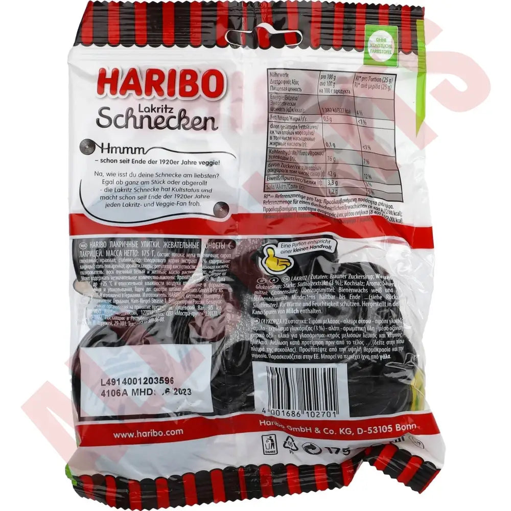 Haribo Lakritz Schnecken 18 BT 175 g 0,175kg - AllSpirits