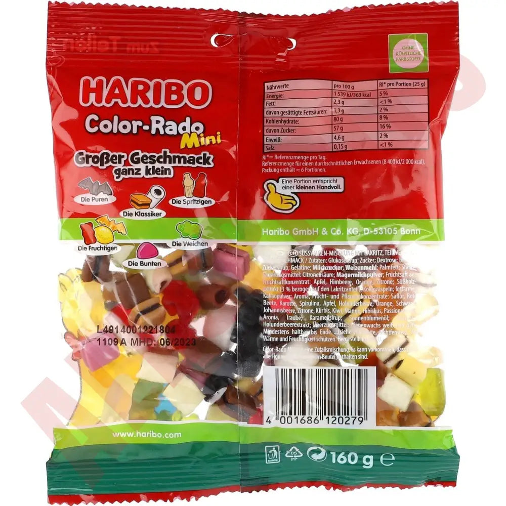 Haribo Mini Color-Rado 20 BT 160 g - AllSpirits