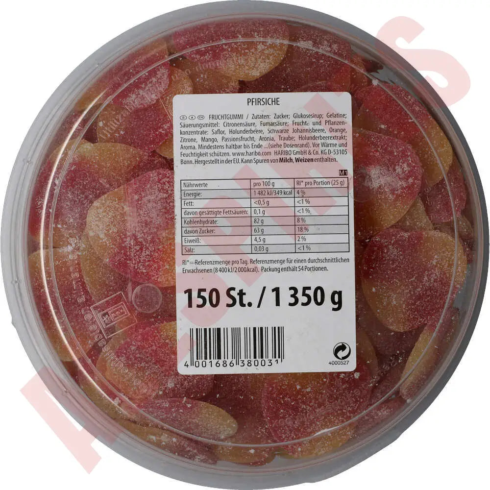 Haribo Pfirsich 150 Stk. 1350g - AllSpirits