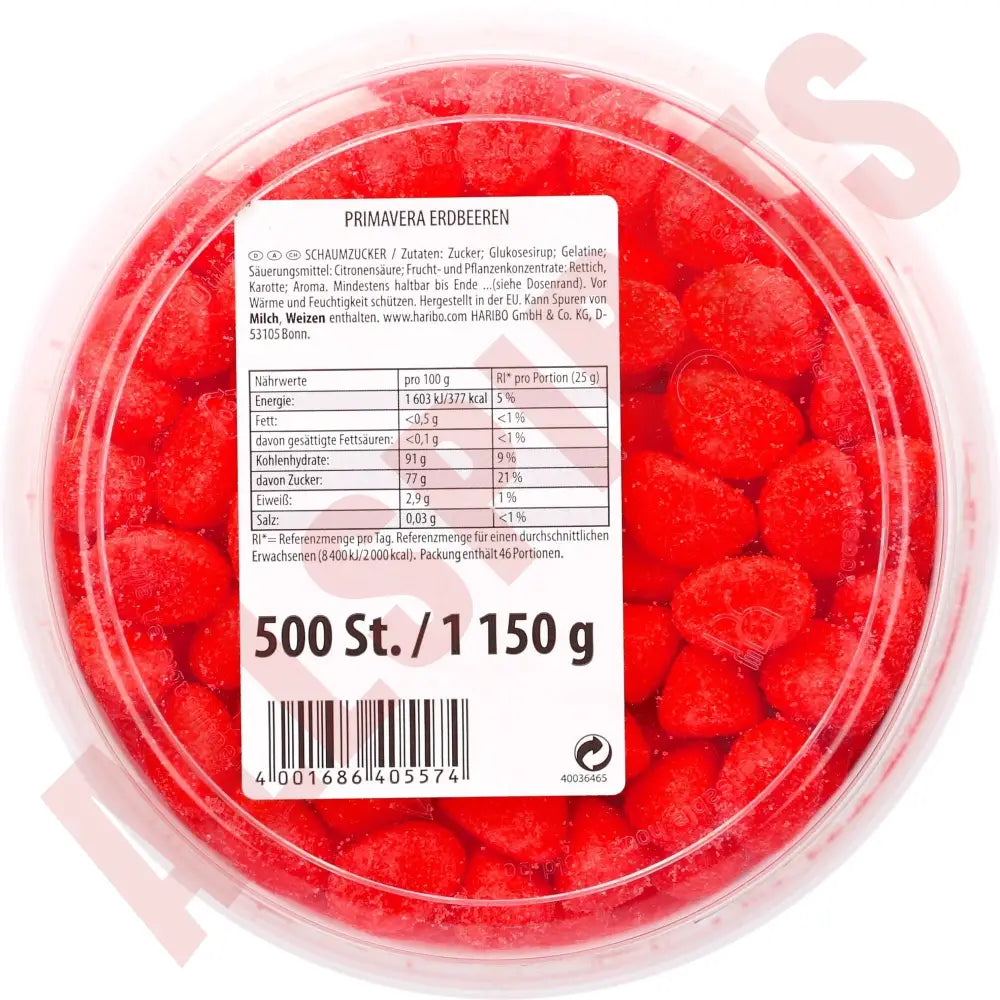 Haribo Primevera Erdbeeren 1150g 500 Stk. - AllSpirits