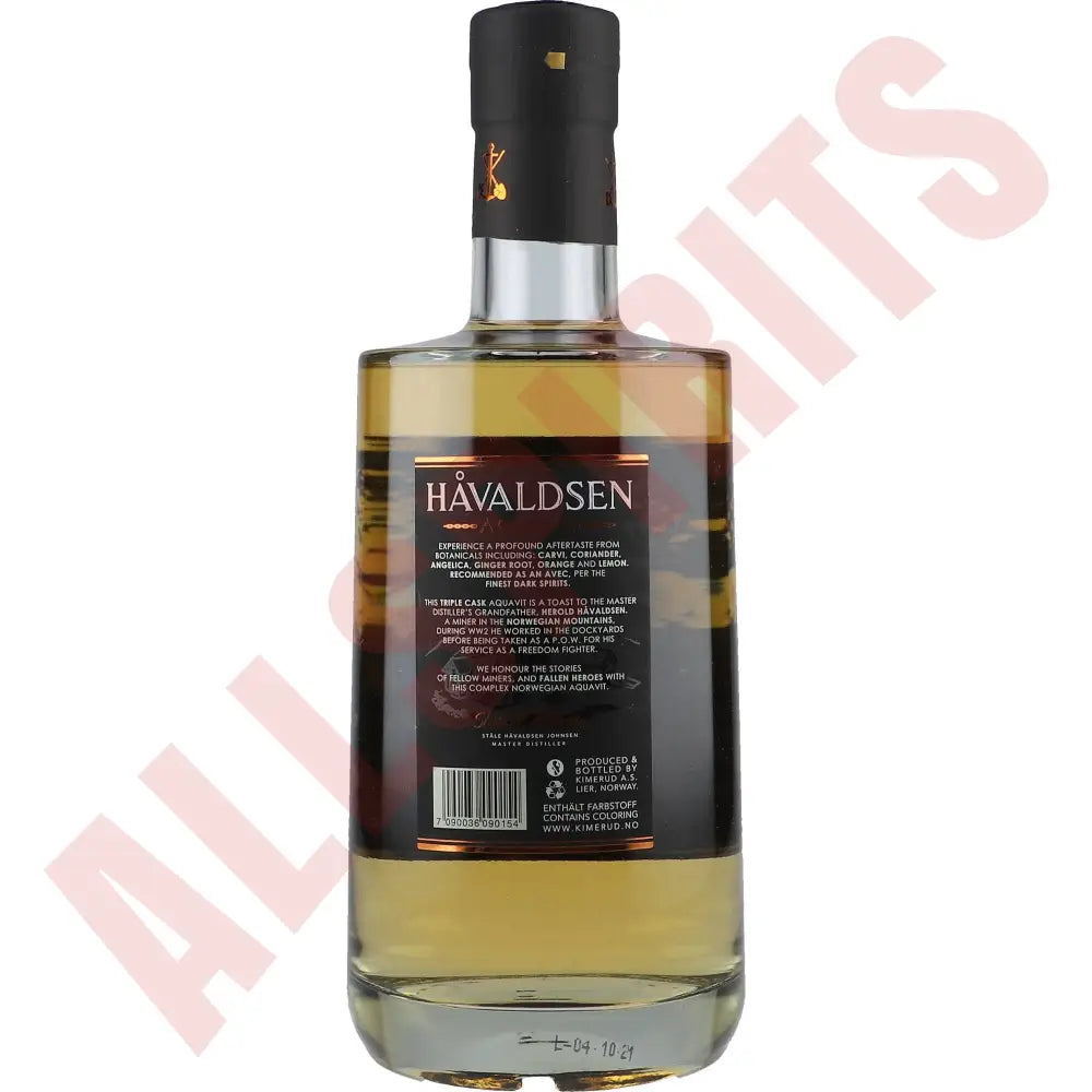 Havaldsen Aquavit Triple Cask 40% 0,7 ltr. - AllSpirits