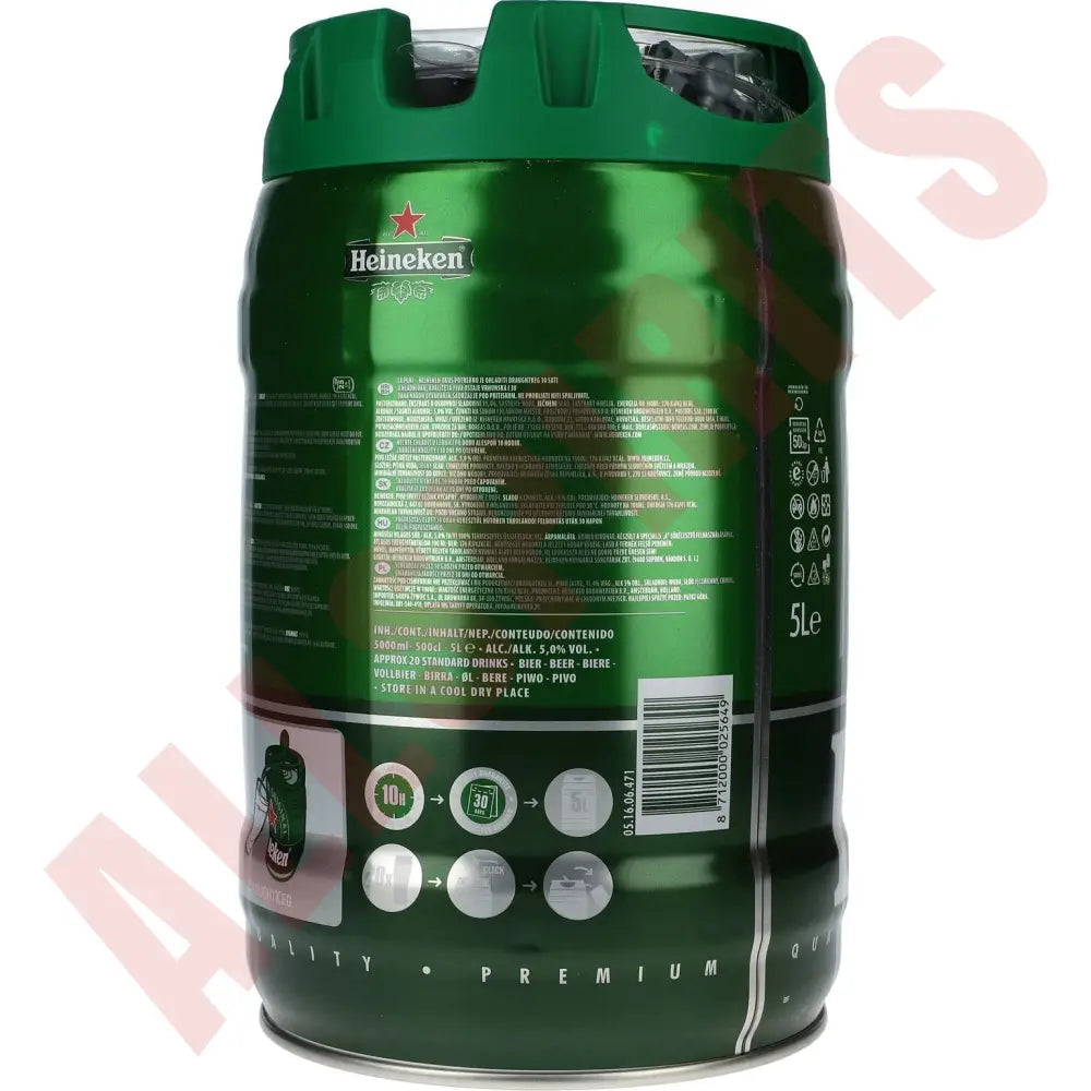 Heineken Premium Lager 5% 5 ltr. Fass - AllSpirits