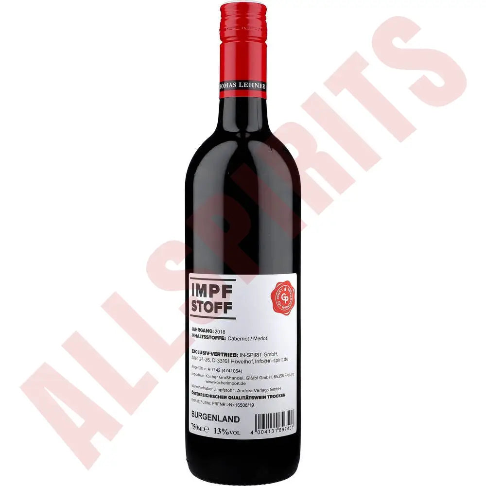 Impfstoff Rotwein trocken 12% 0,75 ltr. - AllSpirits