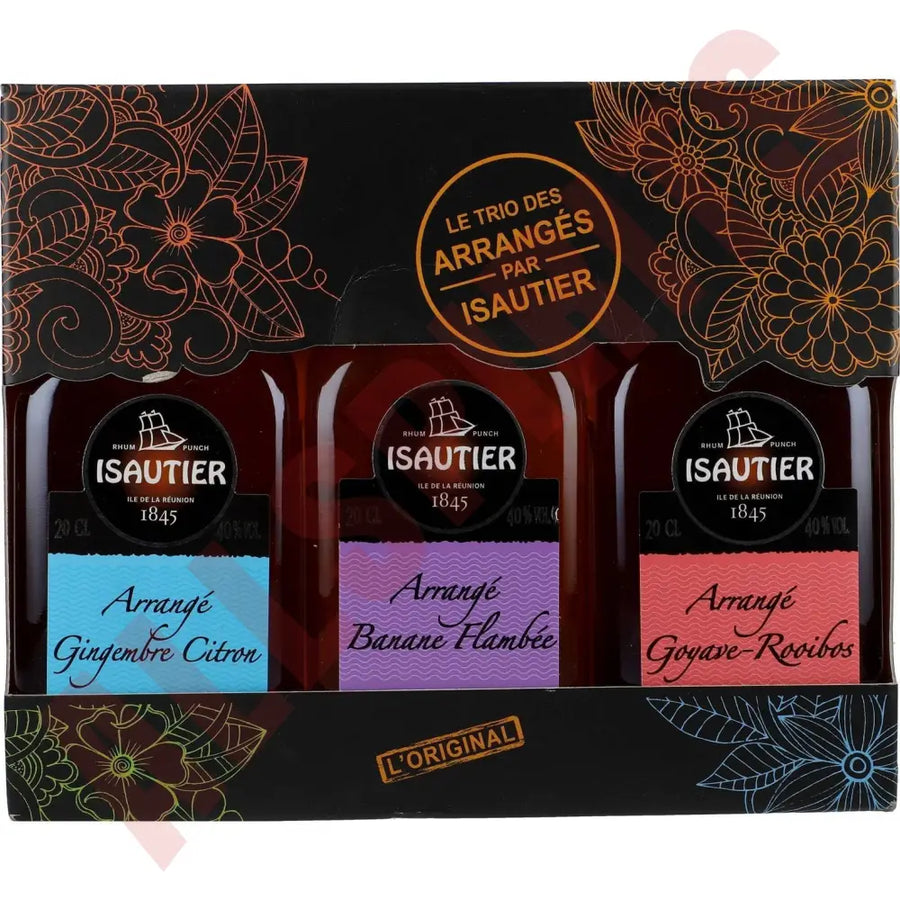 Isautier Arrange Giftset (Ginger Lemon/Banana Flambe/Guava Rooibos) 3x0,2L 40% - AllSpirits