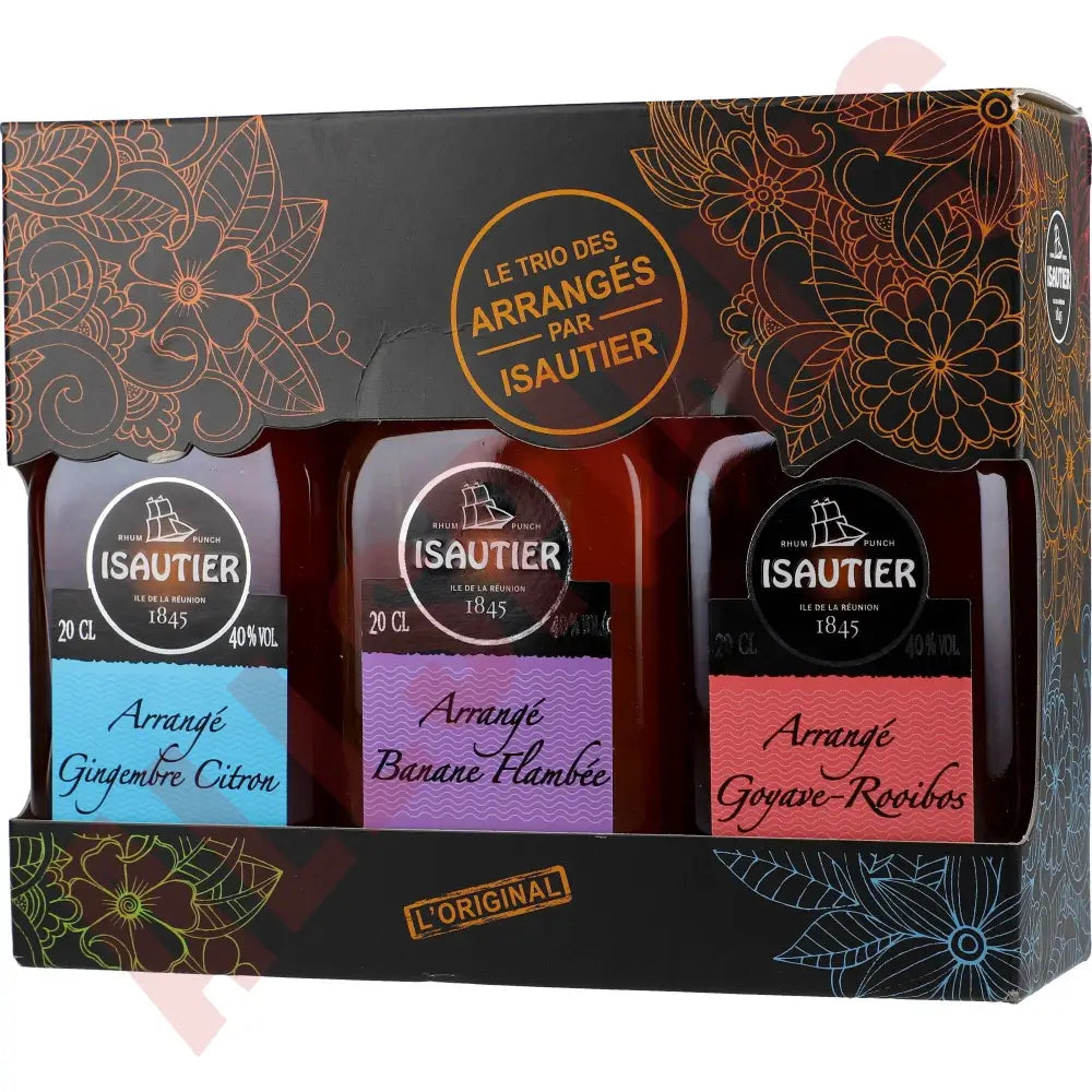 Isautier Arrange Giftset (Ginger Lemon/Banana Flambe/Guava Rooibos) 3x0,2L 40% - AllSpirits