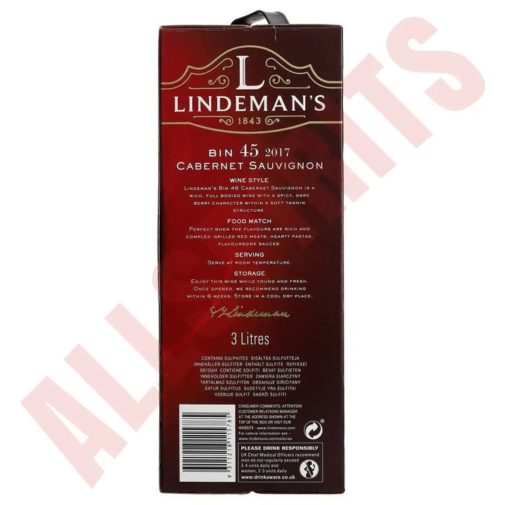 Lindemans Bin 45 Cabernet Sauvignon 13,5% 3 ltr. - AllSpirits