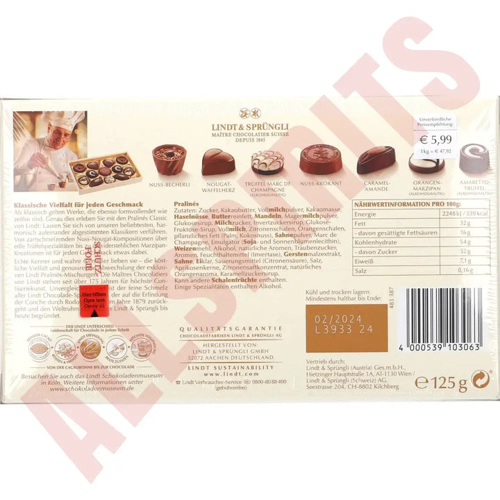 Lindt Pralinés Classic 125G - AllSpirits