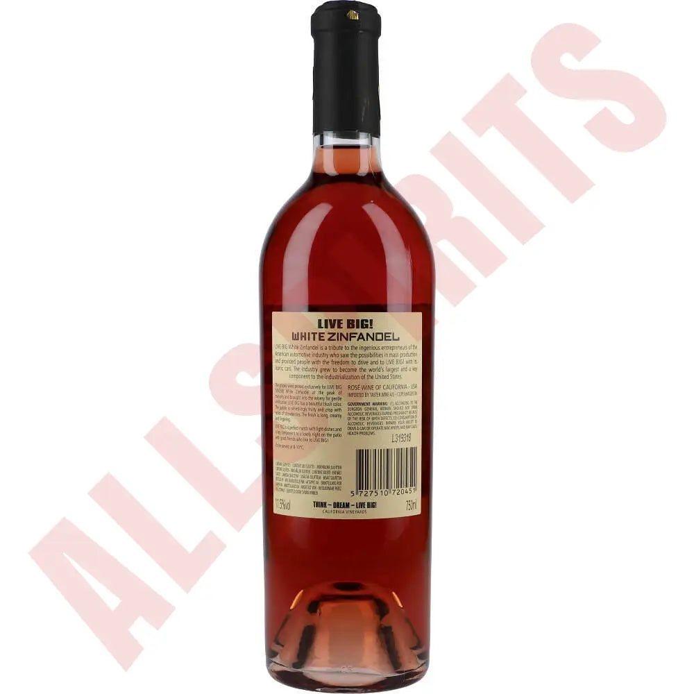 Live Big! White Zinfandel 11,5 % 0,75 ltr. - AllSpirits