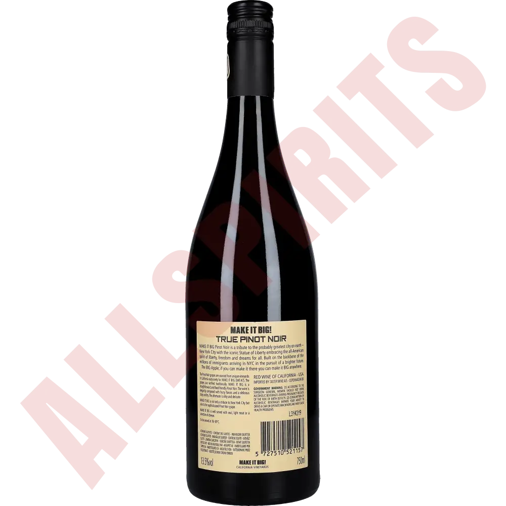 MAKEIT BIG! Pinot Noir 13,5% 0,75 ltr. - AllSpirits