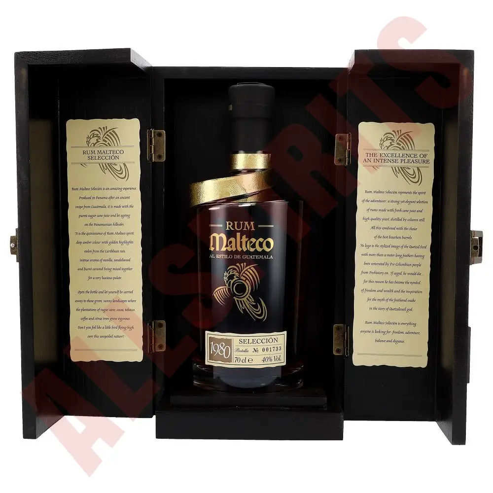 Malteco Seleccion 1980 0,7L Wooden Box 40% - AllSpirits