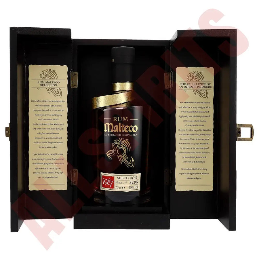 Malteco Seleccion 1987 0,7L Wooden Box 40% - AllSpirits