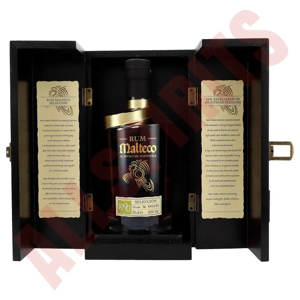 Malteco Seleccion 1990 0,7L Wooden Box 40% - AllSpirits