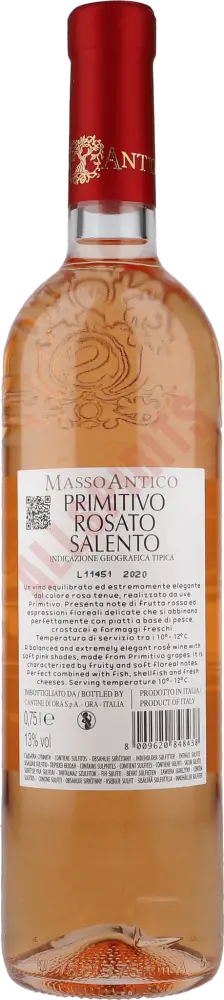 Masso Antico Primitivo Salento Rosato 13% 0,75 L - AllSpirits