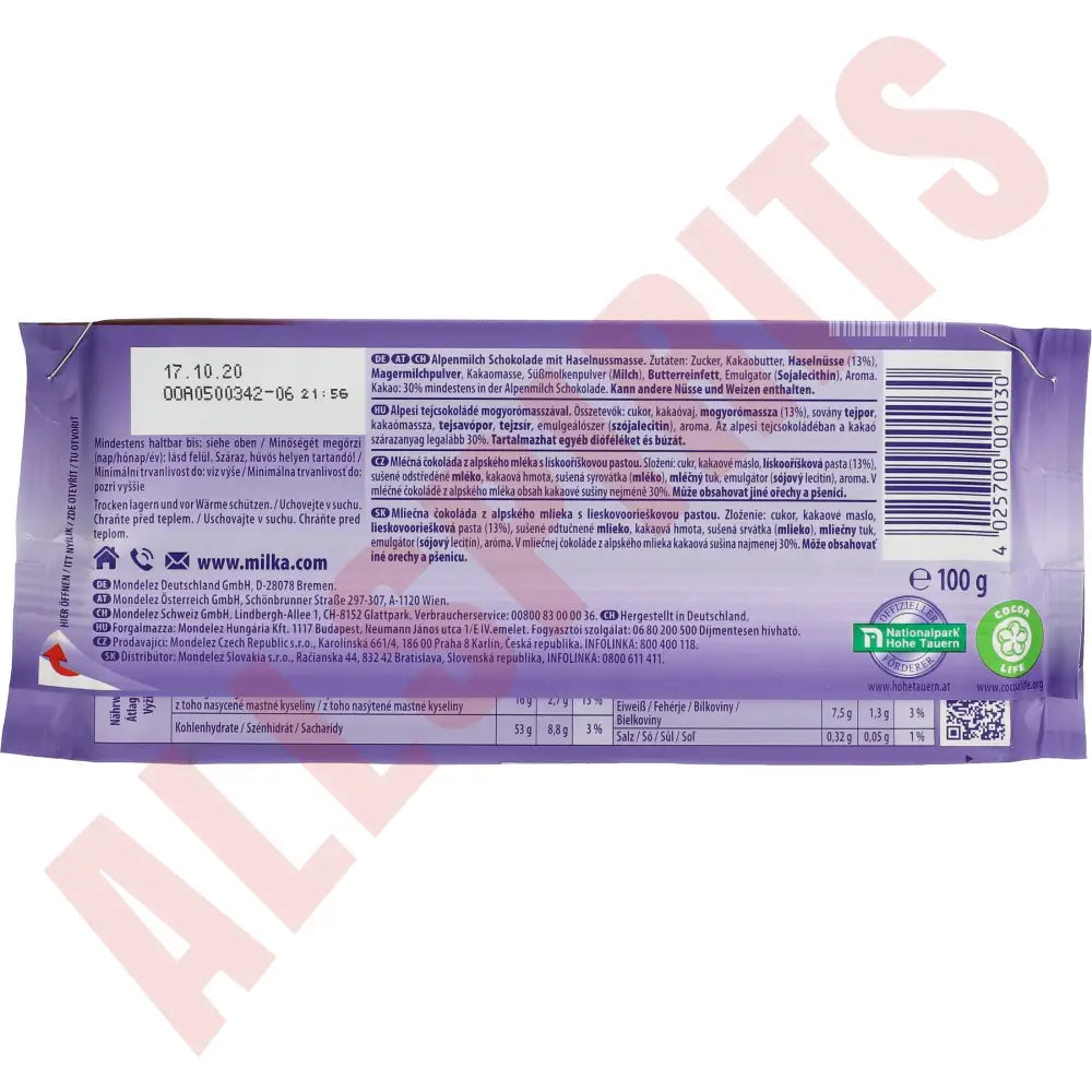 Milka Noisette 100g - AllSpirits