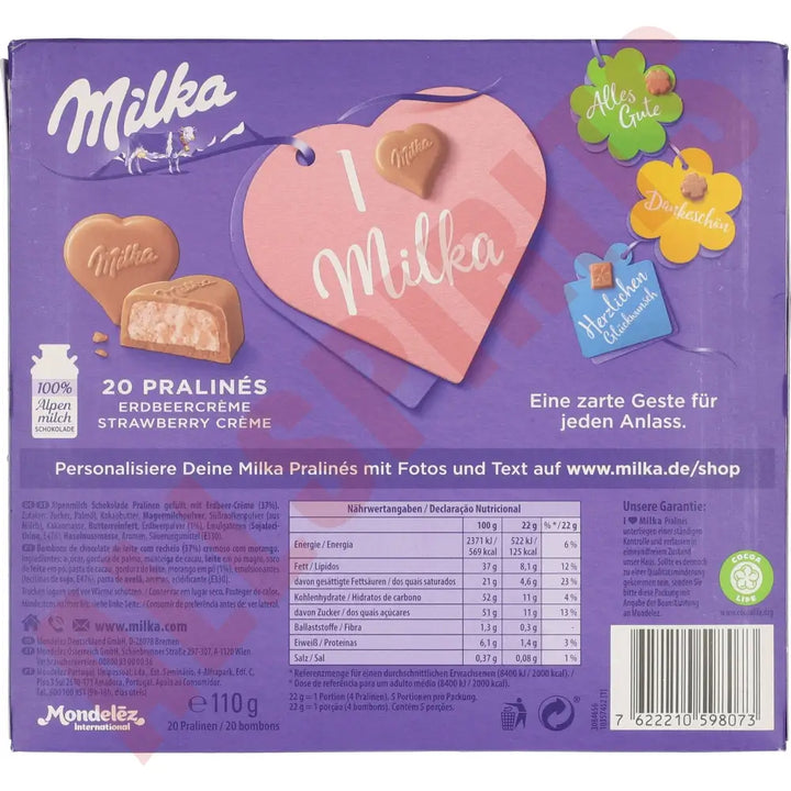 Milka Pralines Erdbeer-Creme 110g - AllSpirits