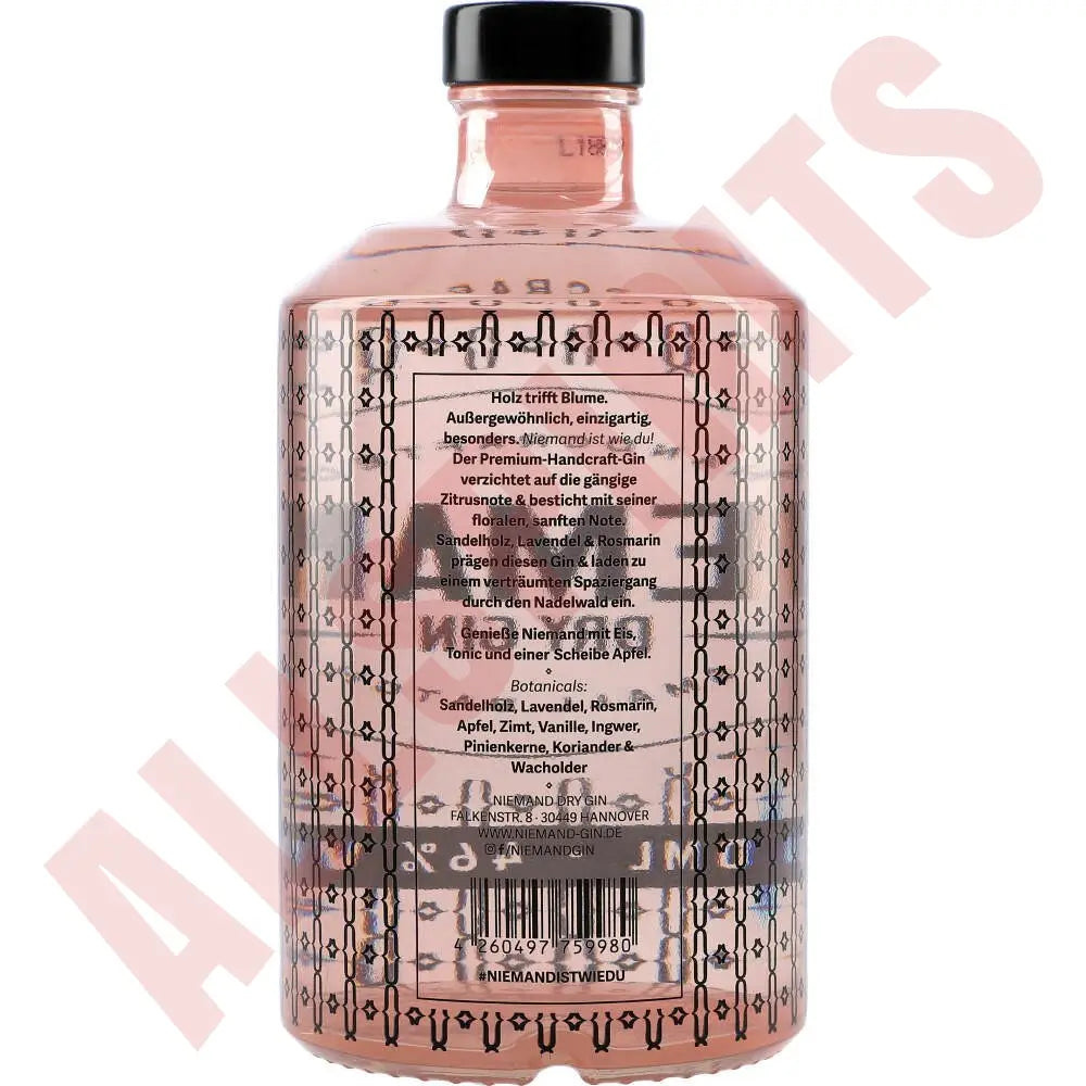 Niemand Dry Gin 46% 0,5l - AllSpirits