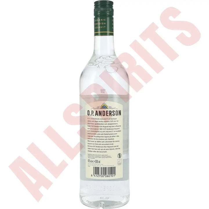 O.P. Anderson Akvavit Klar 40% 1 ltr. - AllSpirits