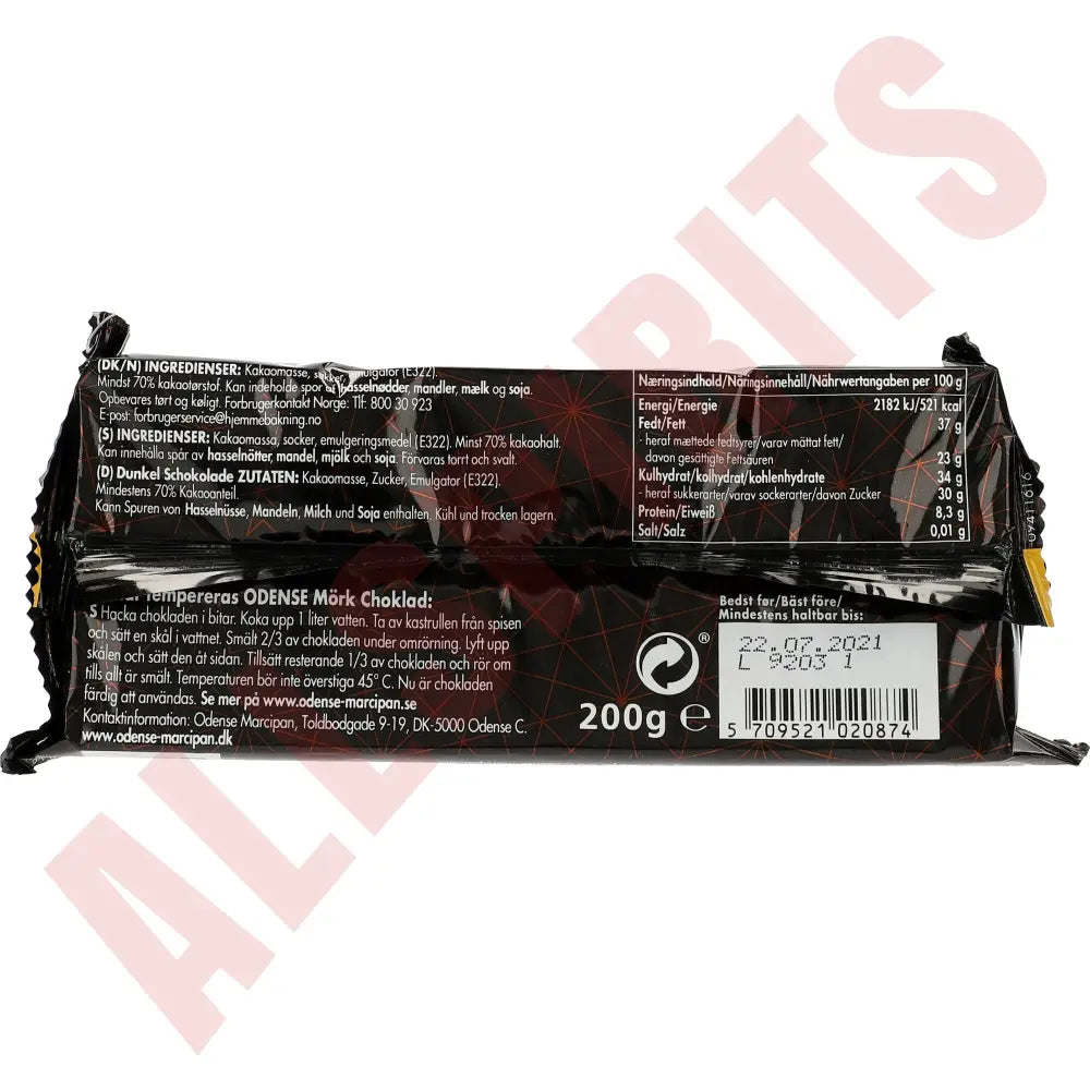 Odense Mørk Chokolade 70% 200g - AllSpirits